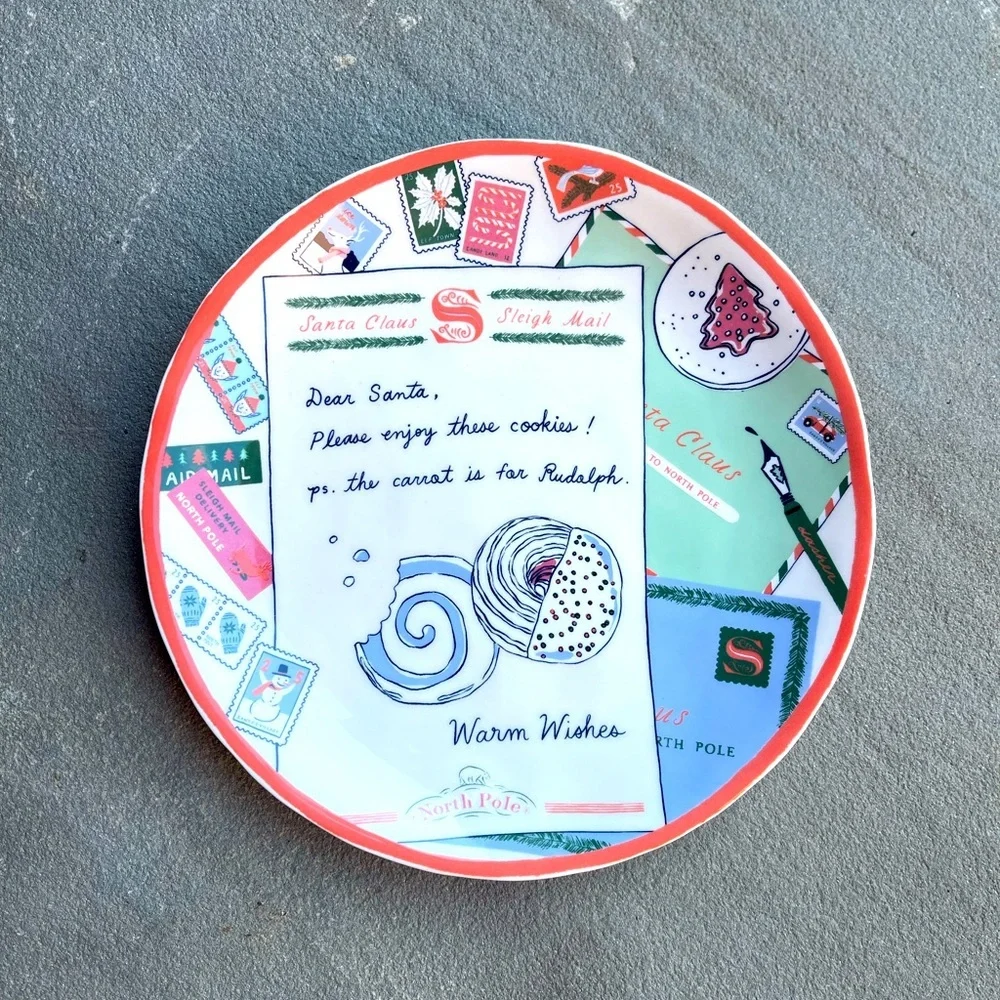 George & Viv Dear Santa Dessert Plate